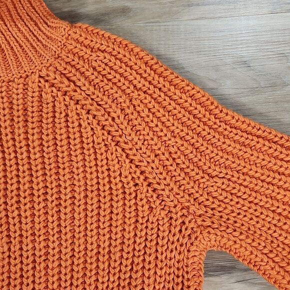 🔹️NWT H&M Divided Orange Soft Chunky Knit Cropped Sweater XSmall - Picture 10 of 14